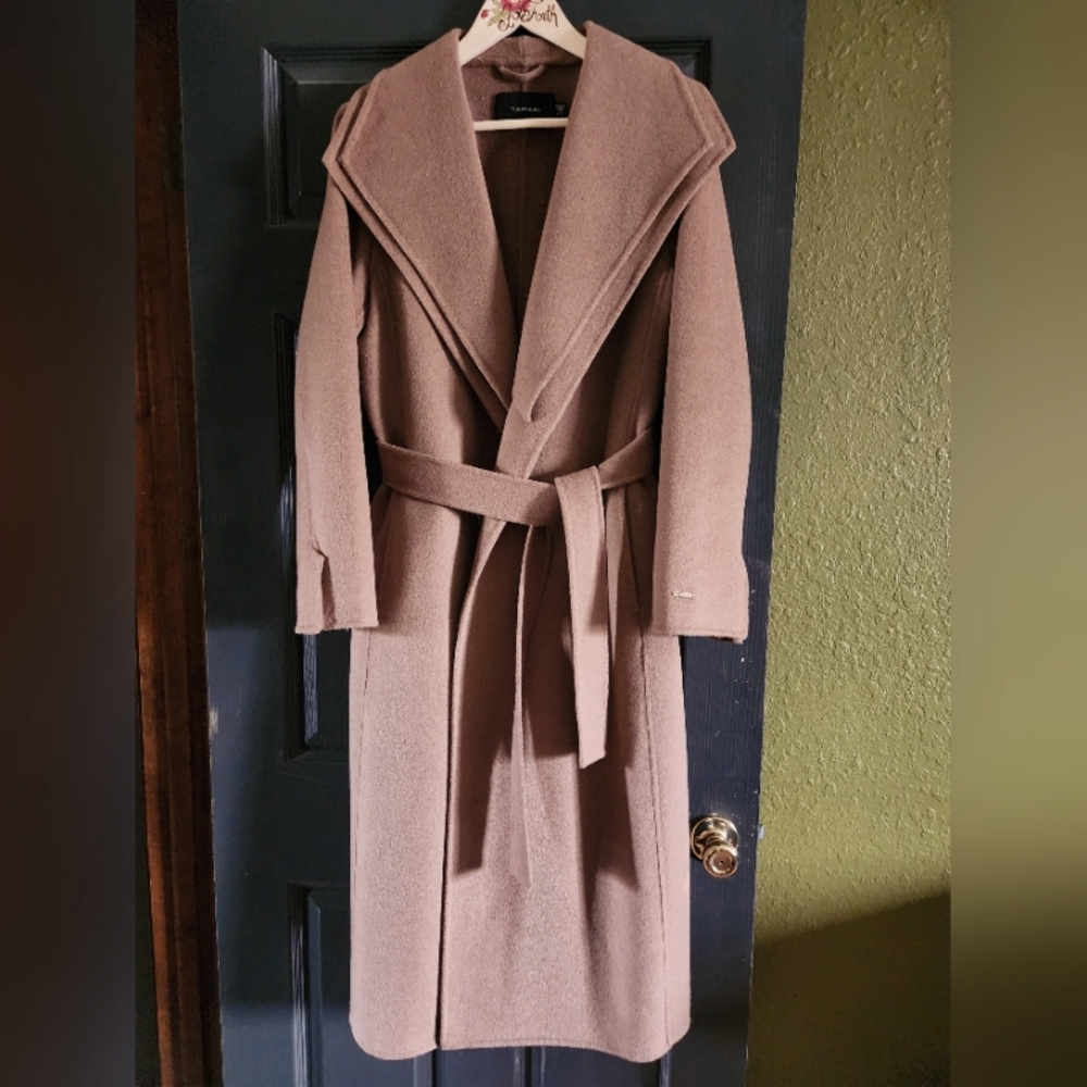 Tahari Double Wool Wrap Coat